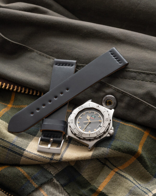 Black Horween Shell Cordovan Slim Strap 2 Black Horween Shell Cordovan Slim Strap3