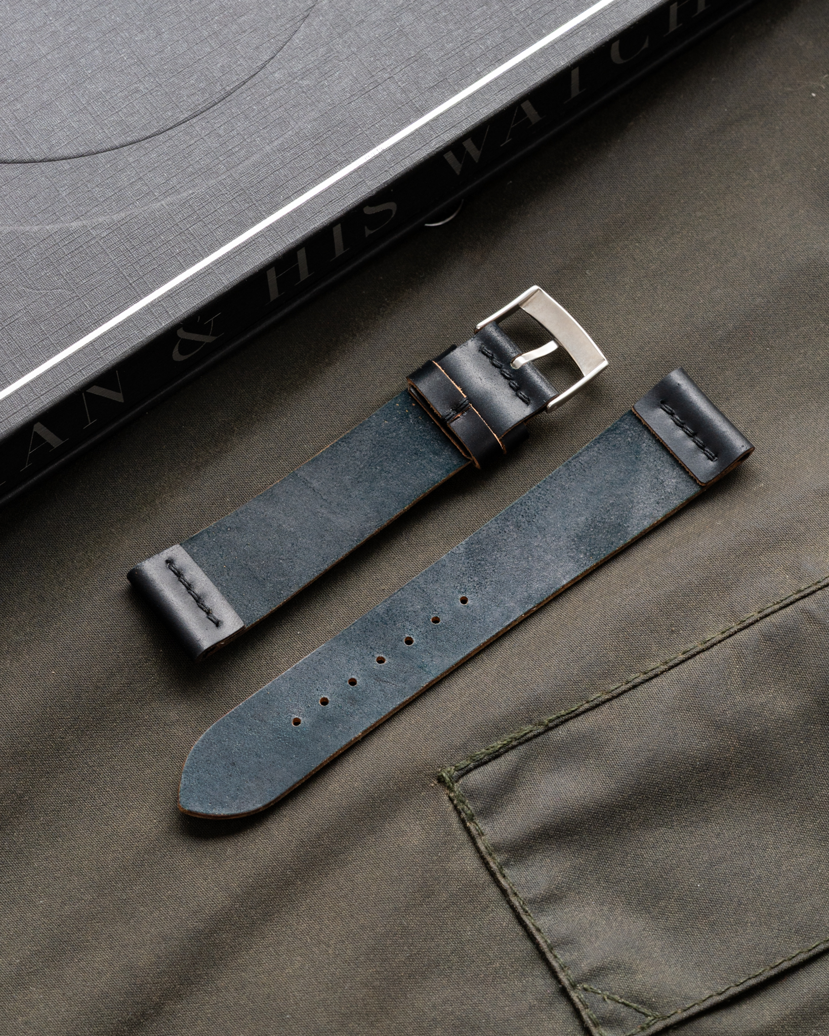 Black Horween Shell Cordovan Slim Strap8 Black Horween Shell Cordovan Slim Strap8