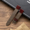 Brown Canvas x Dark Brown Vachetta Slim Strap