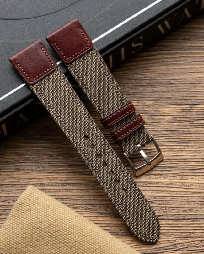 Brown Canvas x Dark Brown Vachetta Slim Strap2