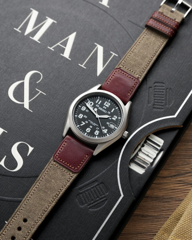 Brown Canvas x Dark Brown Vachetta Slim Strap3