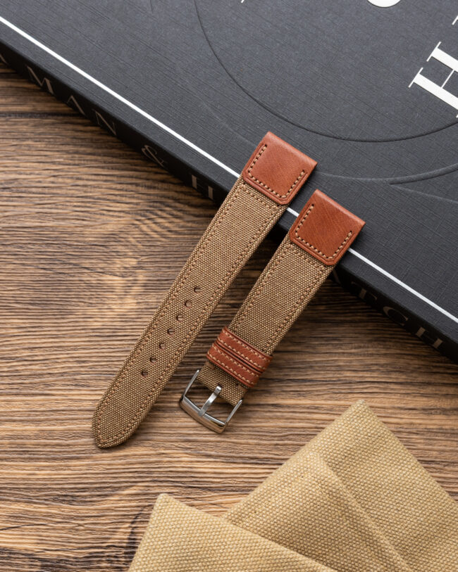 Brown Canvas x Tan Vachetta Slim Strap