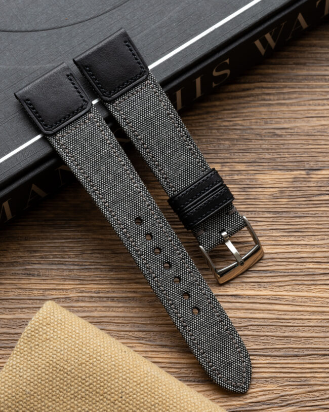 Grey Canvas x Black Vachetta Slim Strap1