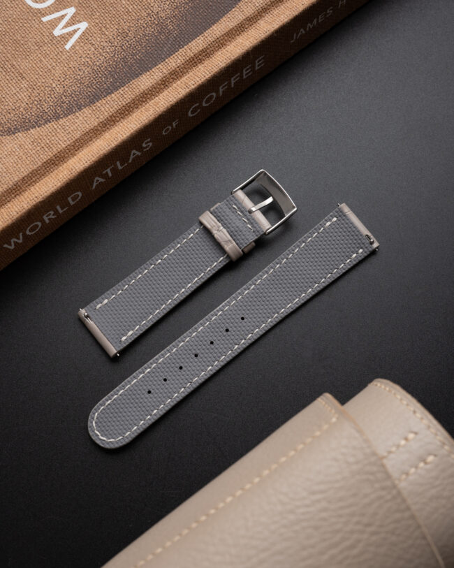 Matte Grey Alligator Slim Strap (Oval tip)2