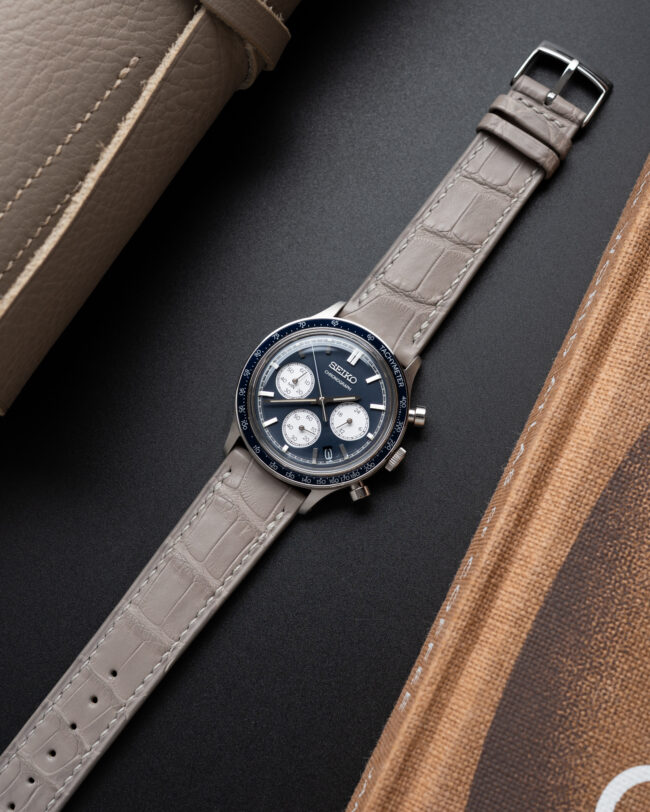 Matte Grey Alligator Slim Strap (Oval tip)5
