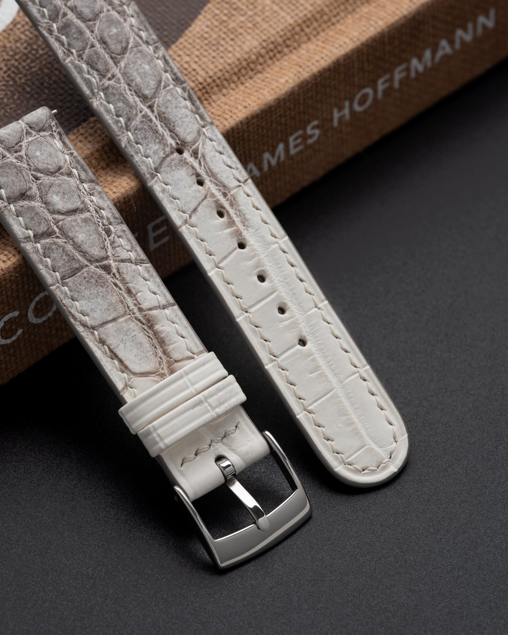 Matte Himalayan Alligator Slim Strap (Oval tip)2 Matte Himalayan Alligator Slim Strap (Oval tip)2