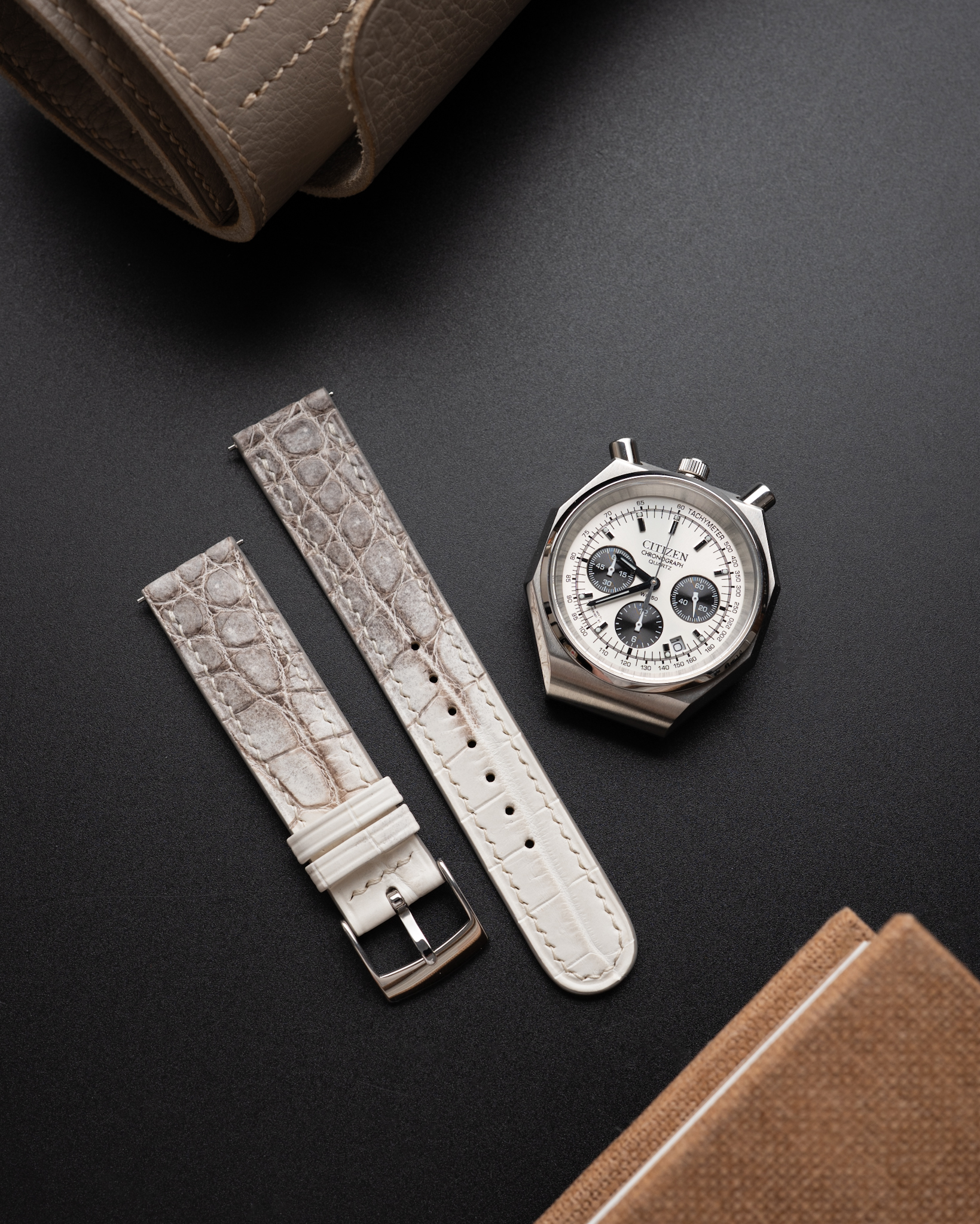 Matte Himalayan Alligator Slim Strap (Oval tip)5 Matte Himalayan Alligator Slim Strap (Oval tip)5