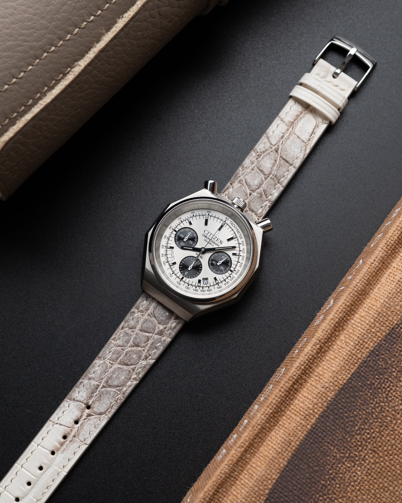 Matte Himalayan Alligator Slim Strap (Oval tip)6 Matte Himalayan Alligator Slim Strap (Oval tip)6