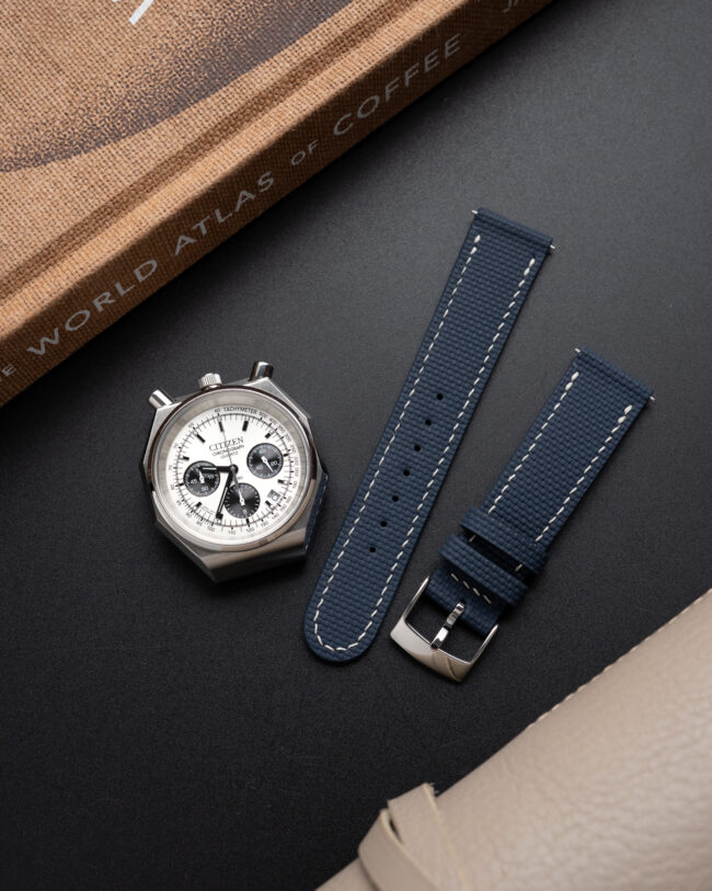 Navy Sailcloth Slim Strap (Oval tip) 2 Navy Sailcloth Slim Strap (Oval tip)3